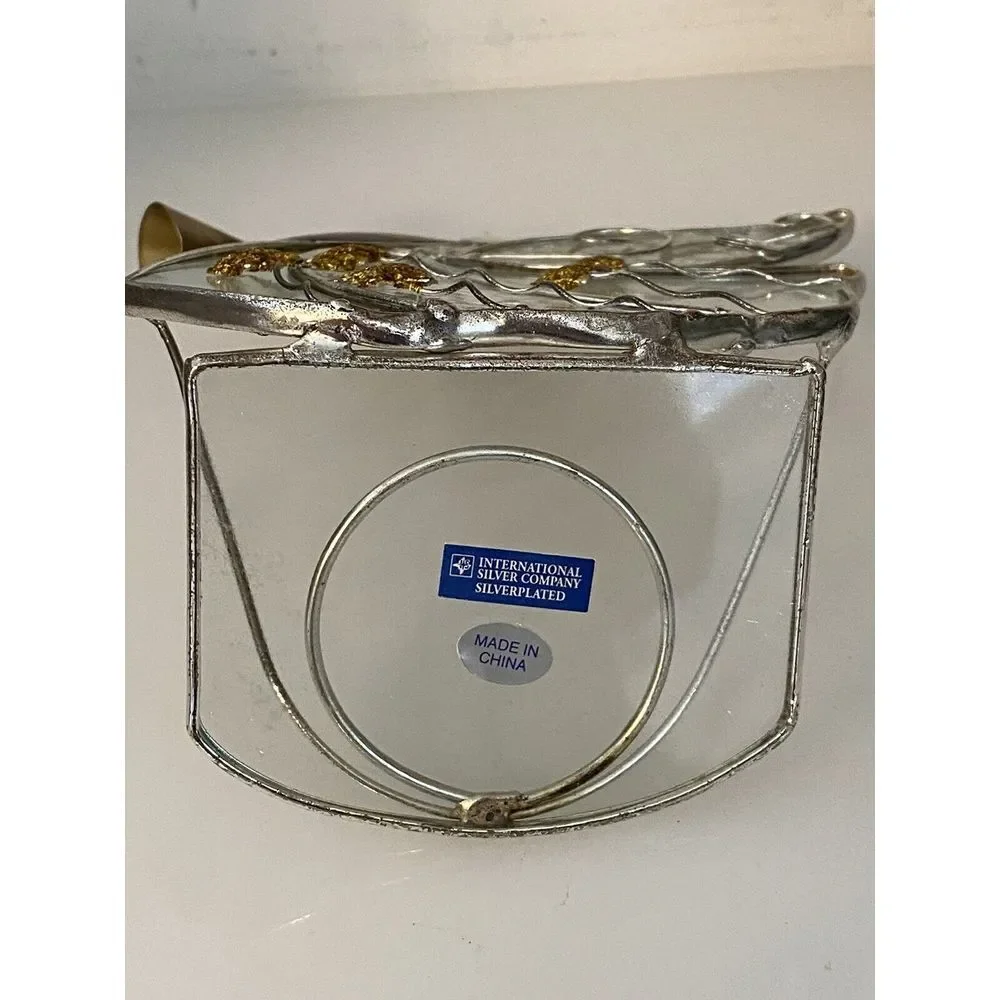 Angel & Trumpet Votive Glass Silver Plated Candle Holder International Silver Co